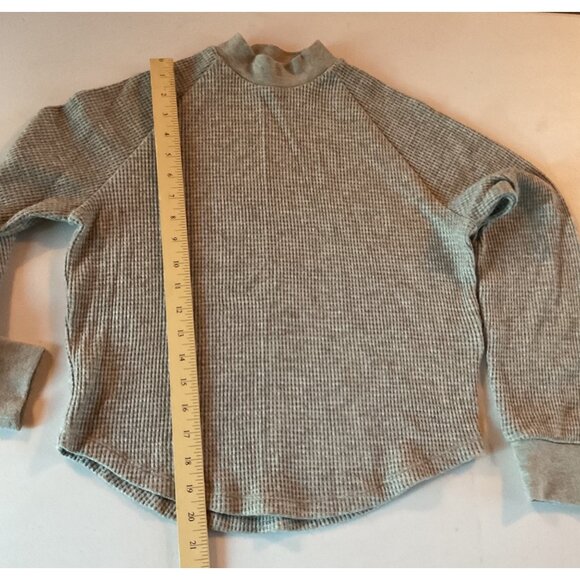 Madewell XS Waffle Knit Long-Sleeve Mock Neck Top Polyester Viscose Blend Casual - Picture 3 of 7